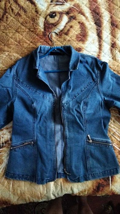 Джинсовый пиджак куртка джинсовка в талию