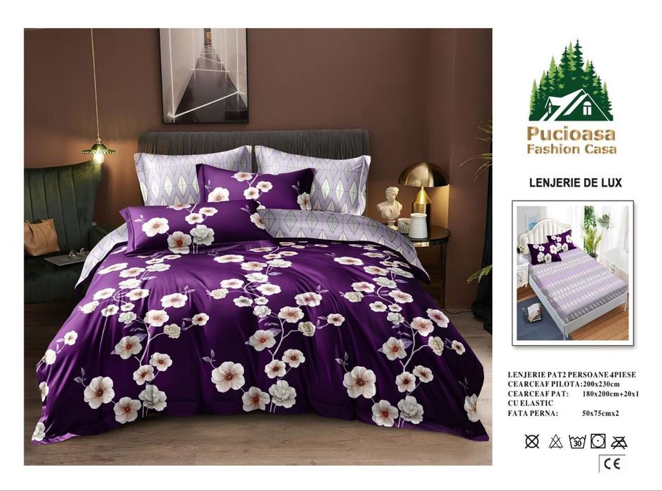 Set lenjerie de pat 4 piese