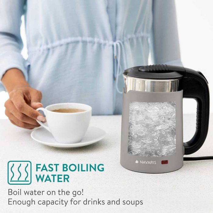 Navaris Мини Ел. Кана за Топла Вода, 1100W, 0.5л, Къмпинг Каравана