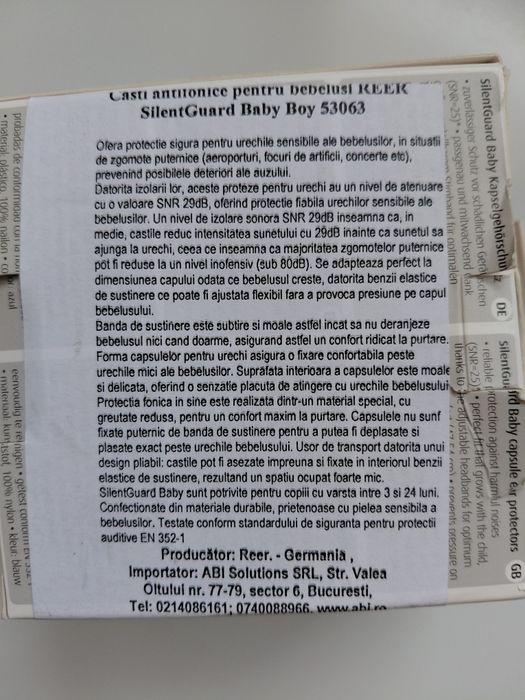 Casti antifonice pentru bebelusi REER SilentGuard