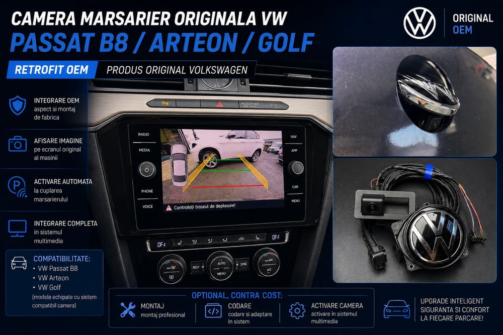 Camera mers inapoi masarier video originala VW PASSAT B8 ARTEON GOLF