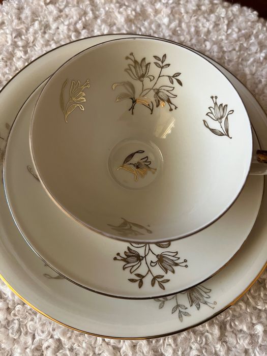 Троен баварски порцеланов сет, чаша за чай/кафе