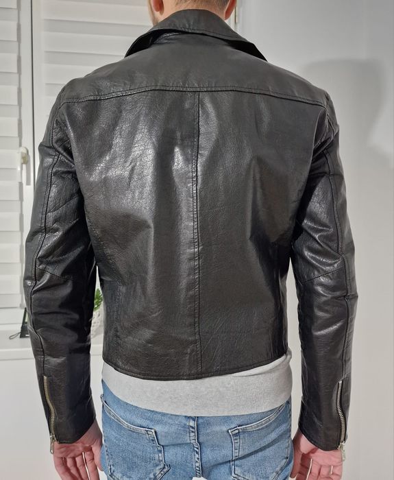 Geaca Piele Barbati Selected Homme Vintage Leather Biker Jacket Slim M