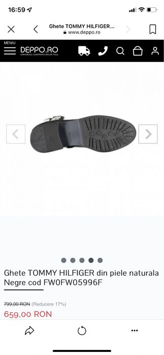 Botine Tommy Hilfiger, 39