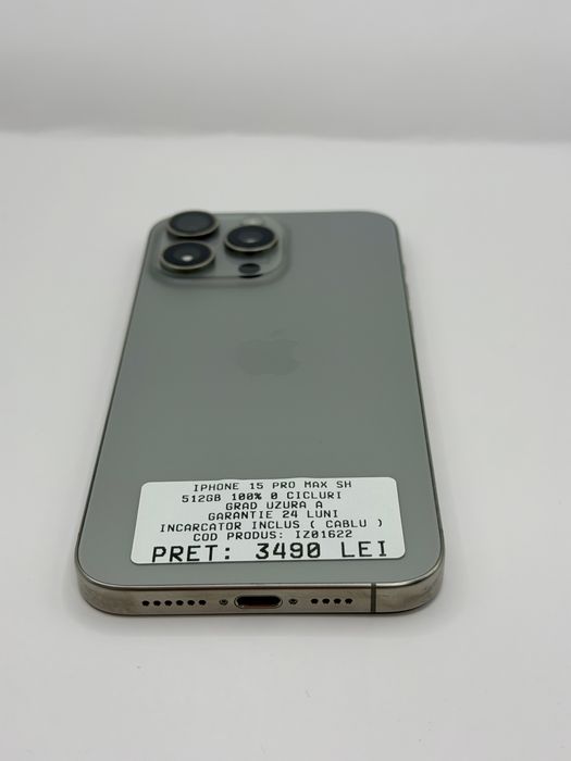 Iphone 15 Pro Max 512GB 100% Garantie Rate BuyBack - zonemag.ro