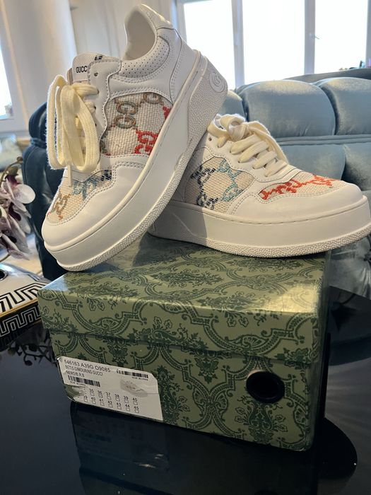 Adidasi Gucci, piele cusatura manuala