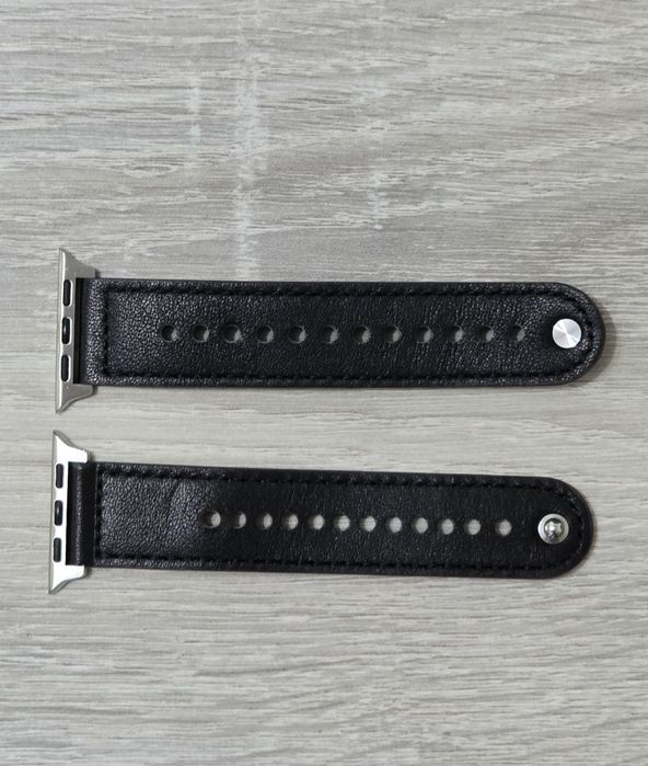 Curea piele naturală EIHAIHIS pentru Apple Watch – neagră, 38/40/41mm