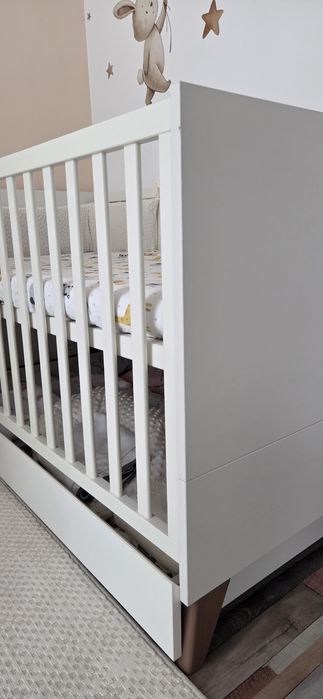 Pătuț premium Roba Ole 70x140 + saltea Benab + accesorii – ca nou