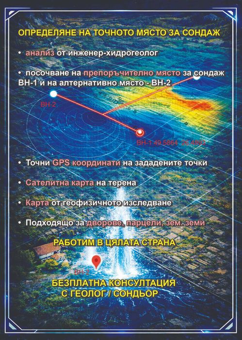 Геоложки услуги - търсене на вода, сондиране, документация