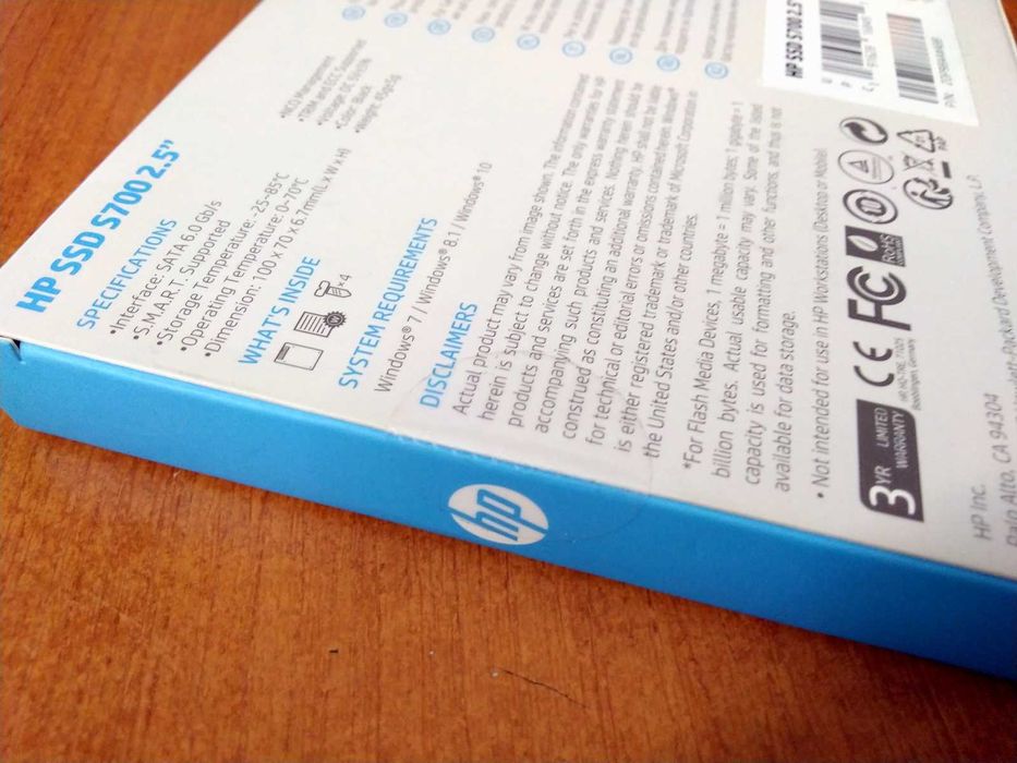 SSD HP S700, 250GB, SATA3, citire 555 Mb/s, scriere 515 Mb/s - SIGILAT