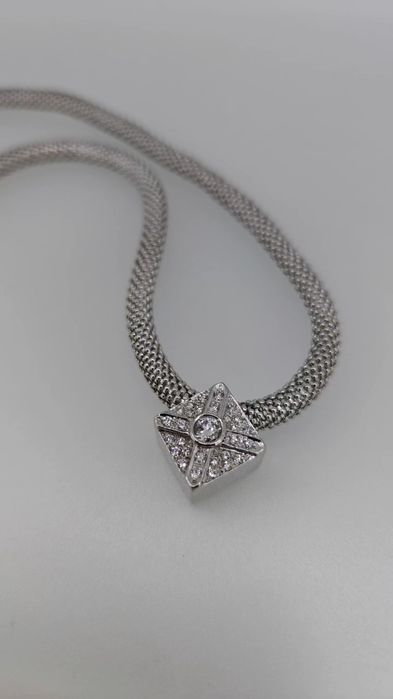 Colier aur alb 18k 36.12gr cu diamante naturale (r)