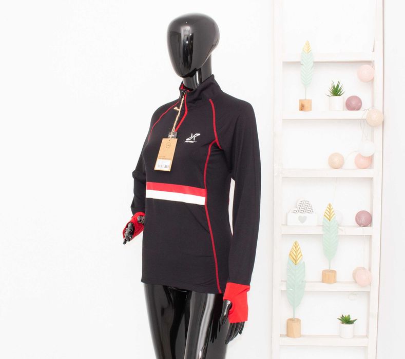 Revolution Race BambooSkin дамска блуза с цип термо бельо черна нова L