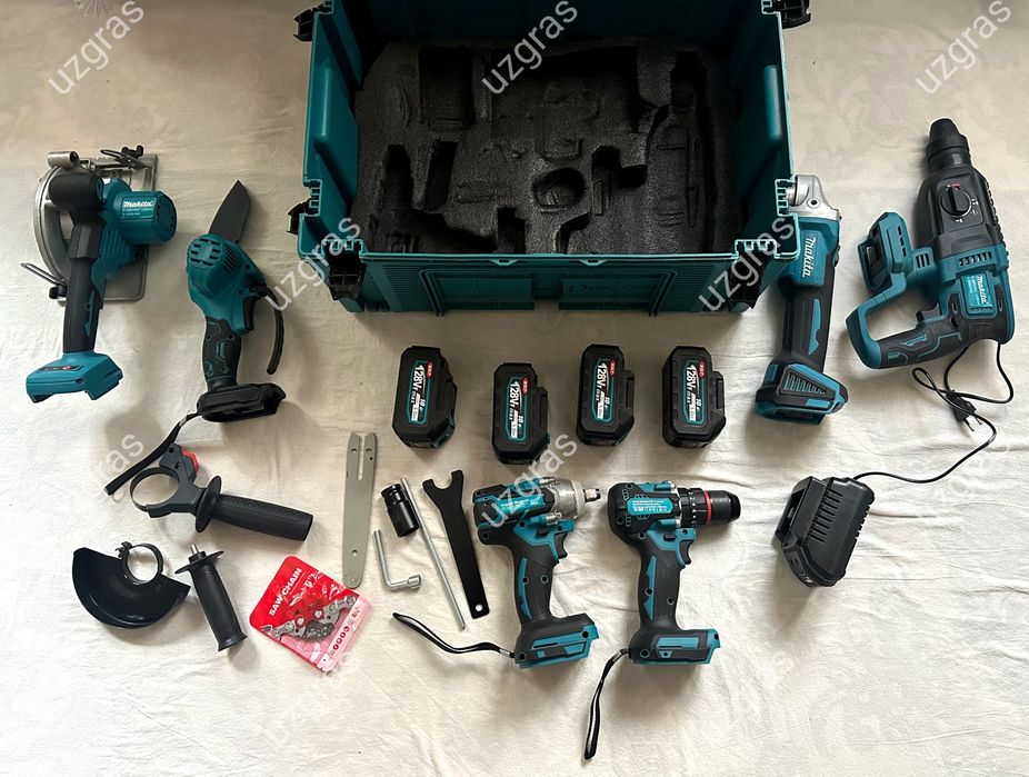 Болгарка + перфоратор + шруповерт + гайковерт + пчелка + мини пила 6в1