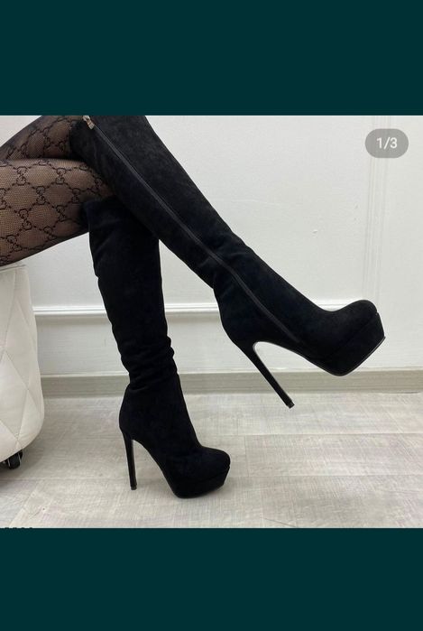 НОВЫЕ Зимние сапоги из натуральной замши, сидят и смотрятся идеально