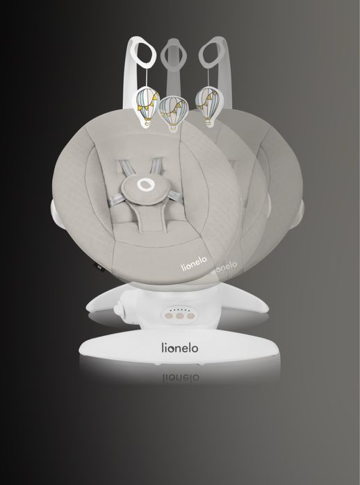 Balansoar pentru copii Lionelo Iris 2 in 1, cu rotire 360°, Beige Sand