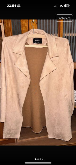 Sacou catifea crem Pull & Bear M | perfect toamnă