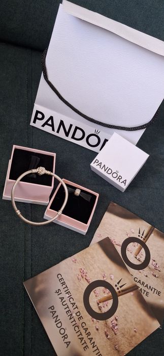 Bratara argint Pandora 18cm cu clips