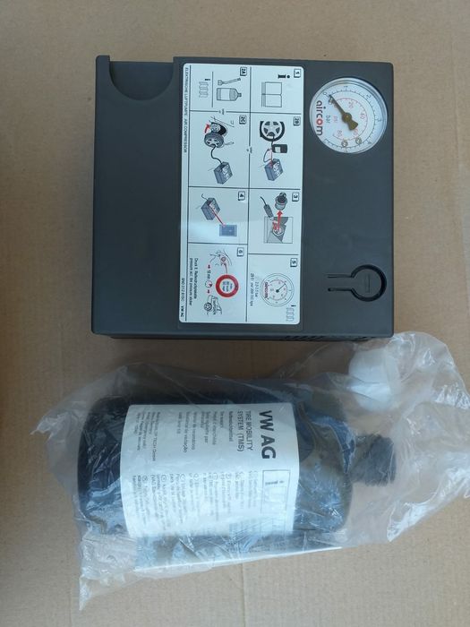 Kit pana Compresor auto umflat roti+solutie+husa originale skoda audi