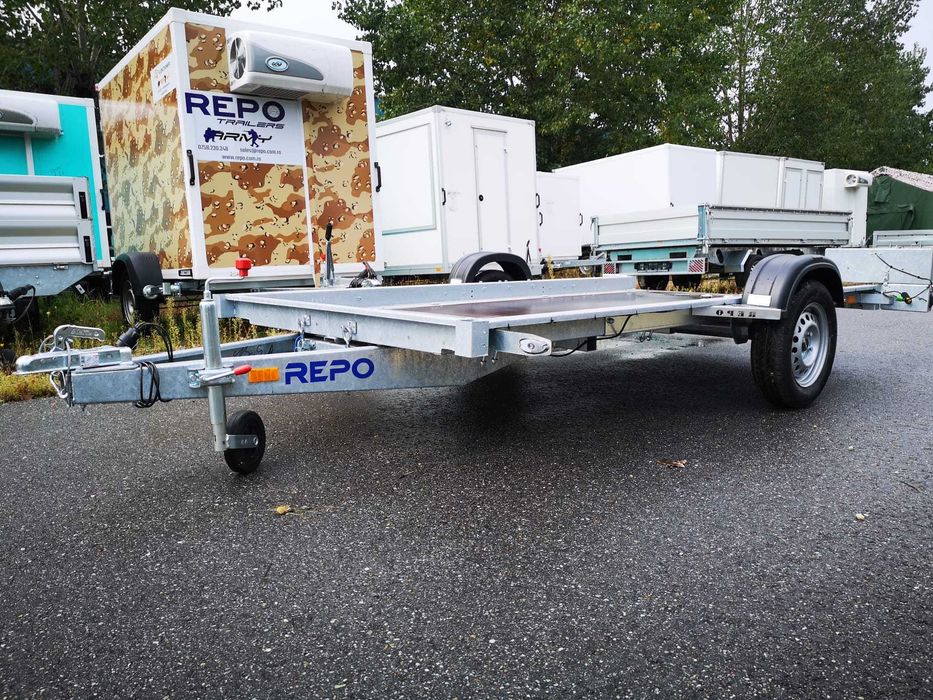 Remorcă basculabilă REPO 750kg – Nouă, Moto/ATV, Carte RAR + Nr. roșu