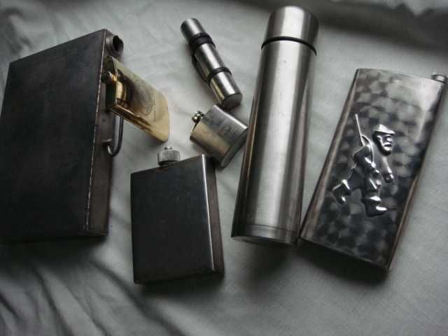 Кастрюля Огромная СССР нержавейка около 40Л размер 45х20см и Фляжки