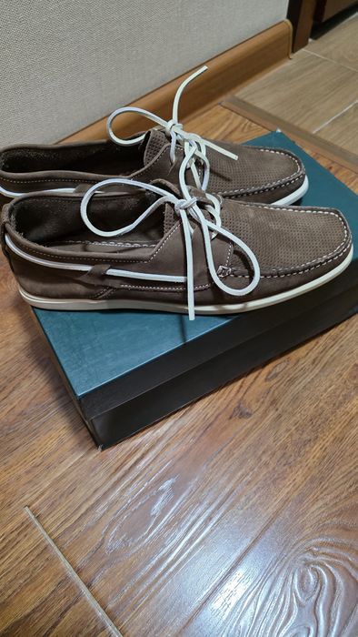 Мужские мокасины "Burton" из Европы натуральный нубук  кожа
