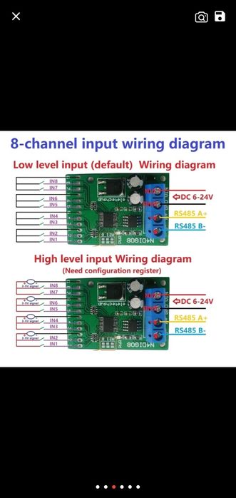 8ch вход/выход UART RS485 Modbus RTU Controller PLC расширение плата д