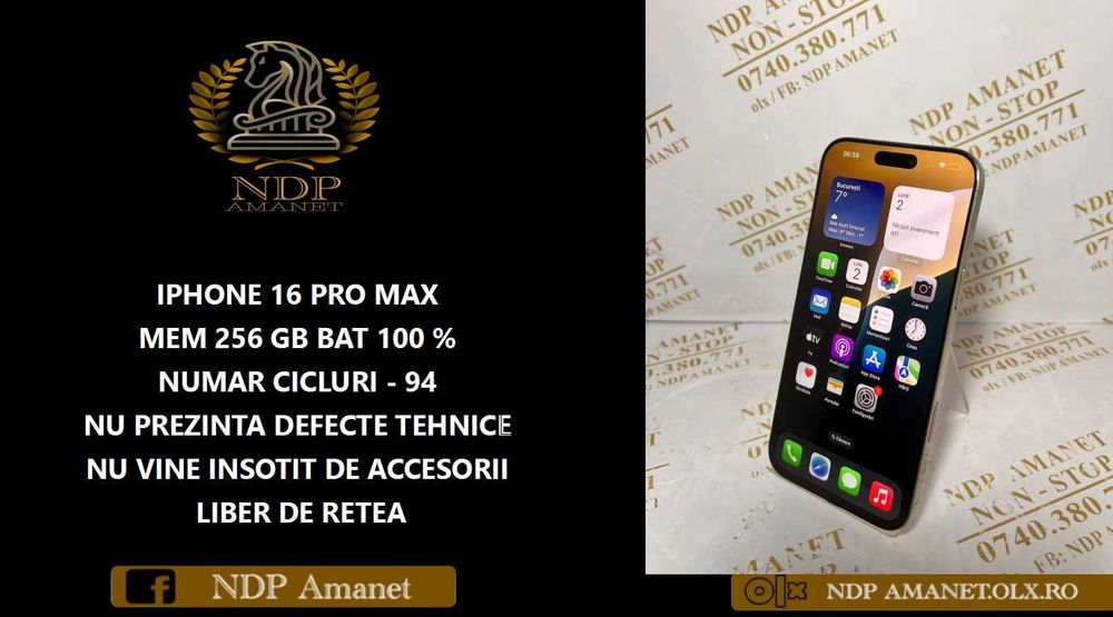 NDP Amanet Calea Mosilor 298   Iphone 16 Pro Max (47323)