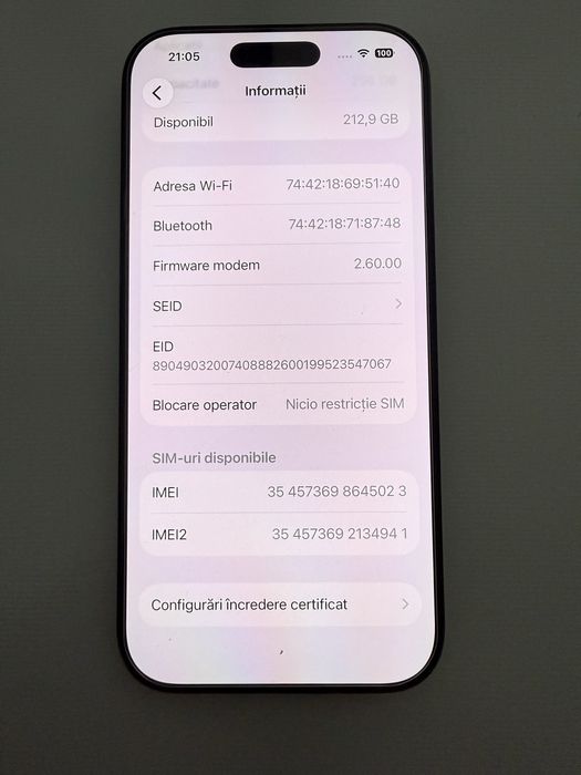 Iphone 16 pro 256g/schimb