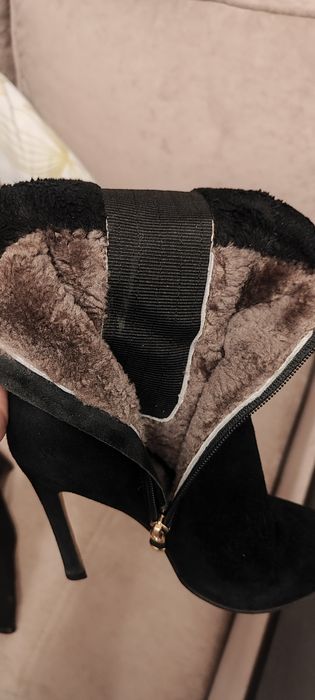 Сапожки зимние замшевые