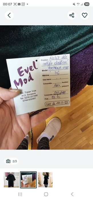 Rochita verde catifea fete 9-10 ani (134-140)