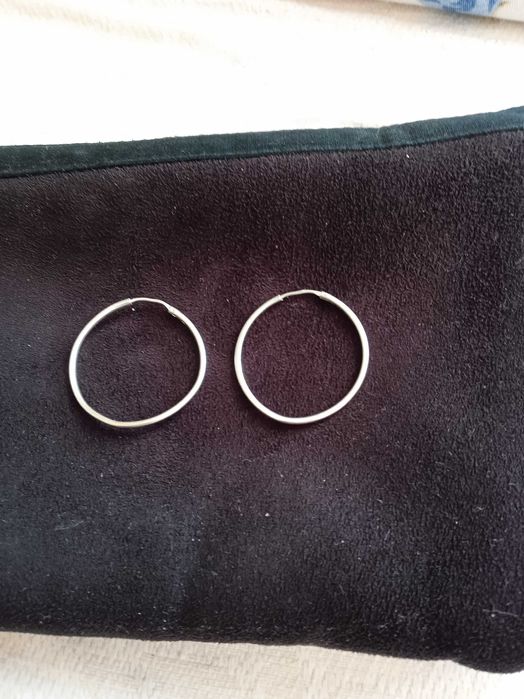 Сребърни обеци халки  50 лв