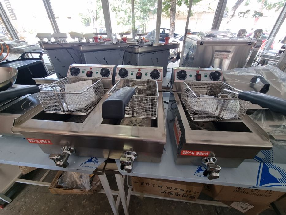 Промышленная Фритюрница 10 литров с краном, frityurnitsa