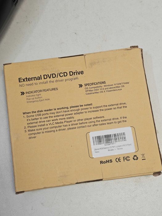 Unitate Optica Externa CD DVD RW JBonest USB 3.0 Type-C RGB Laptop PC