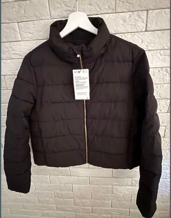 Модерно черно яке ZARA гъши пух