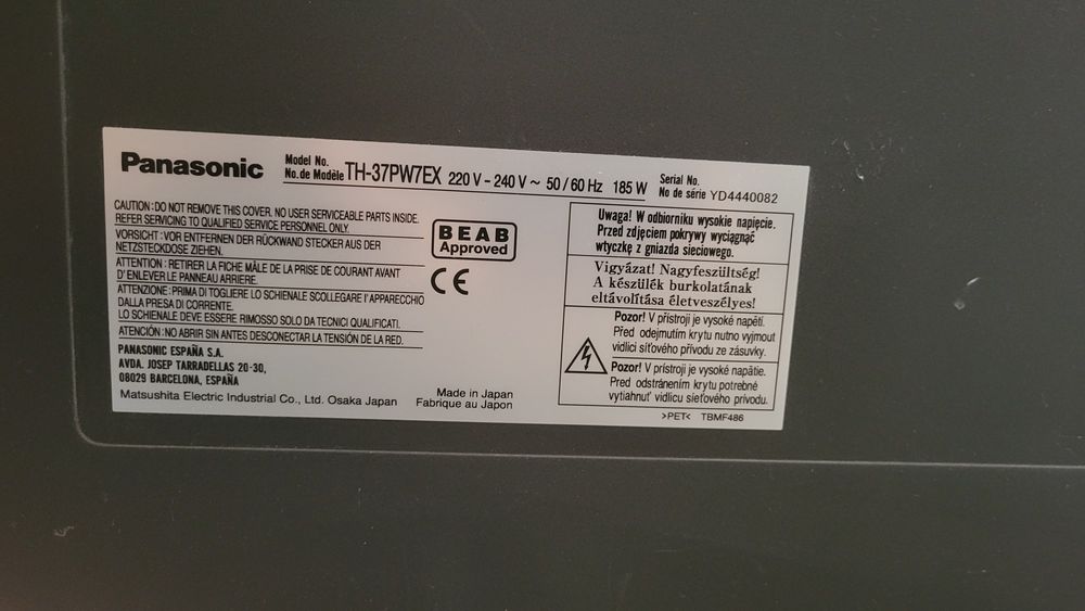 Plasmă TV Panasonic diagonală 100