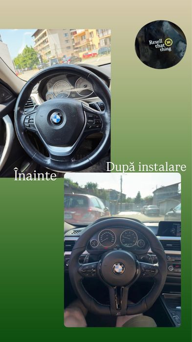 Volan M Pachet Tesit Piele  F//E // Airbag BMW // Padele Incluse // Produs in Germania // Fara Codare //Calitate Premium //Distronic //F10,F30,E90 etc