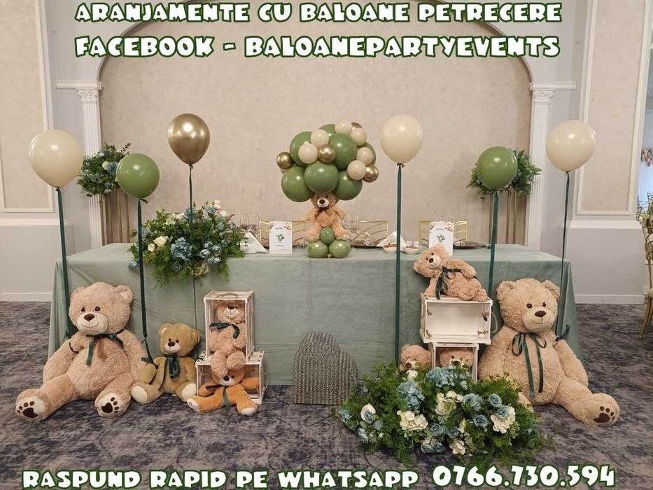 Arcada baloane botez Aranjamente flori cristelnita Aranjamente mese