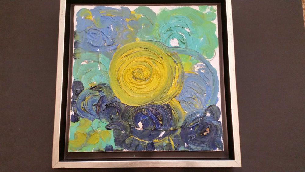 Абстрактна картина, рисувана с маслени бои на платно. В чудесна рамка.