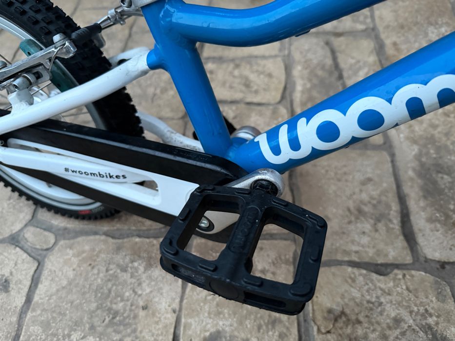 Woom 2 si casca woom S albastre