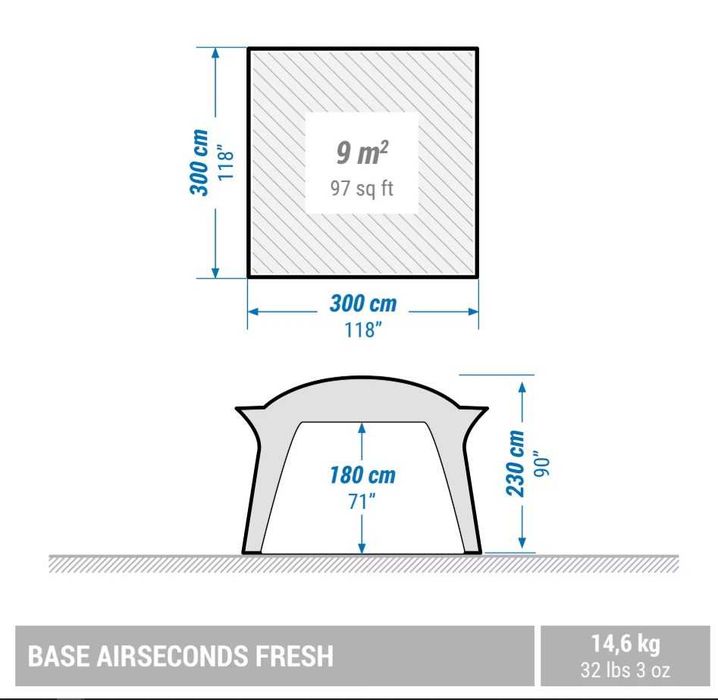 pavilion Base Air Seconds Fresh 8 Persoane QUECHUA