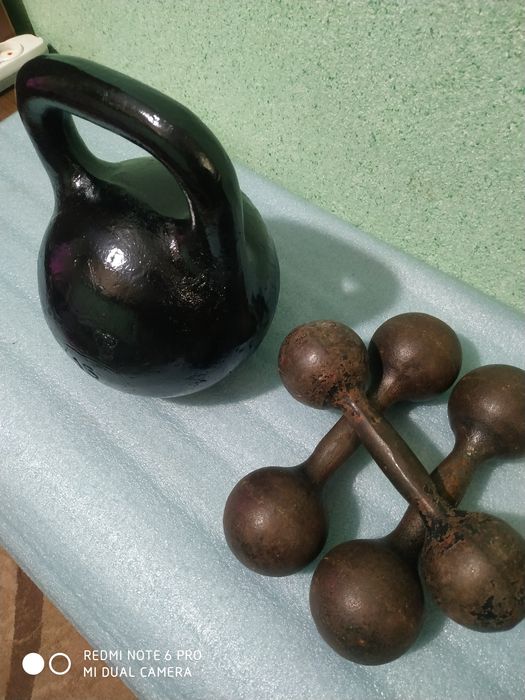 Гиря 16 кг, гантели