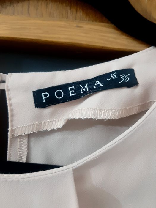 Bluza bej Poema maneca lunga