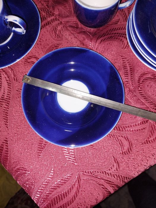 Set 6 ceșcuțe cafea ceramică cu farfurioare – Indigo