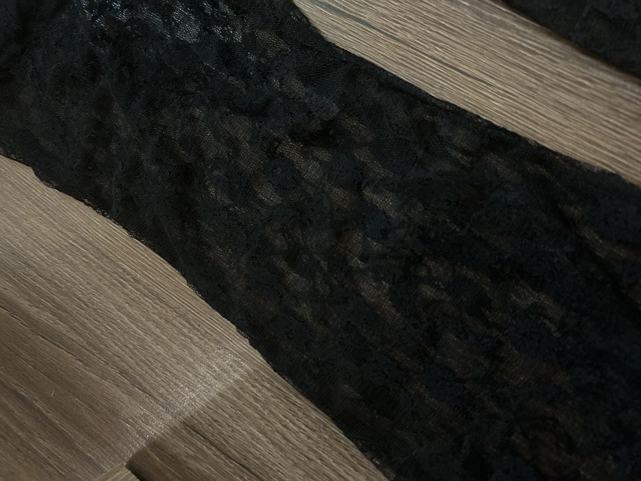 Дантелен черен панталон