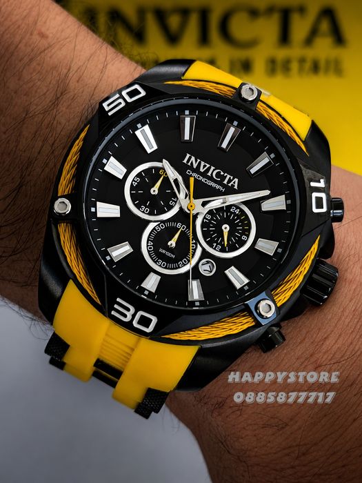 INVICTA Vanguard Yellow/Black 50 mm, Инвикта нов мъжки часовник