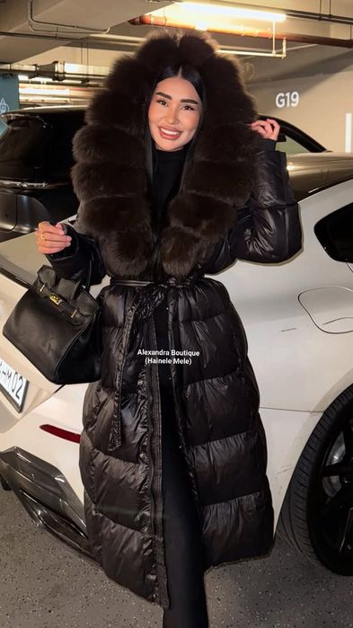 Geaca cu blana naturala de vulpe