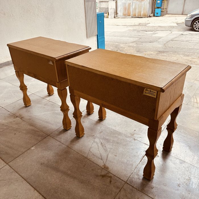 Оригинални датски нощни шкафчета Snedkergårdens-масивен дъб 60-70-те