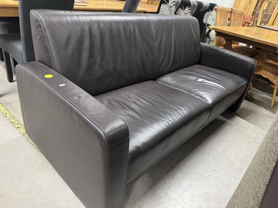 Canapea superba piele naturala maro, in stare excelenta, foarte confortabila, produs premium Olanda