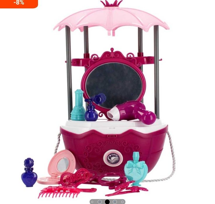 Детска гримьорна Тоалетка, Пластмаса, 36 x 22 x 19 см, Розова