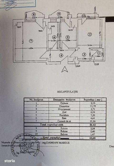 Apartament 2 camere | Unirii – Magazinul Unirea | 63 mp | Decomandat